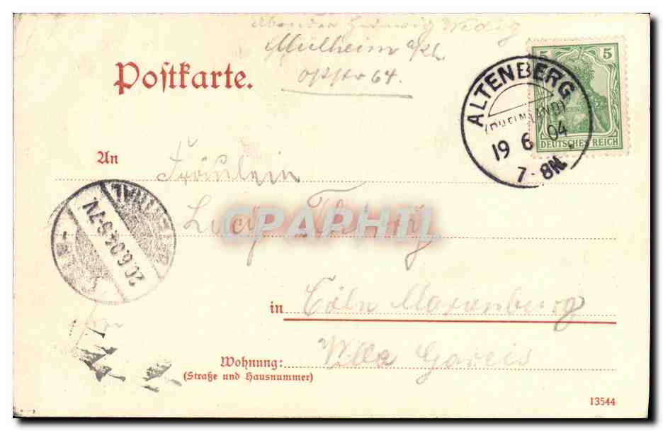 CPA Bergische Dom zu Altenberg im Dhunnthale — Rückseite