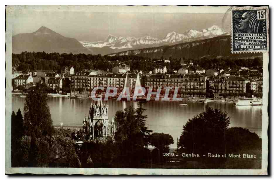 CPA Geneve Rade et Mont Blanc