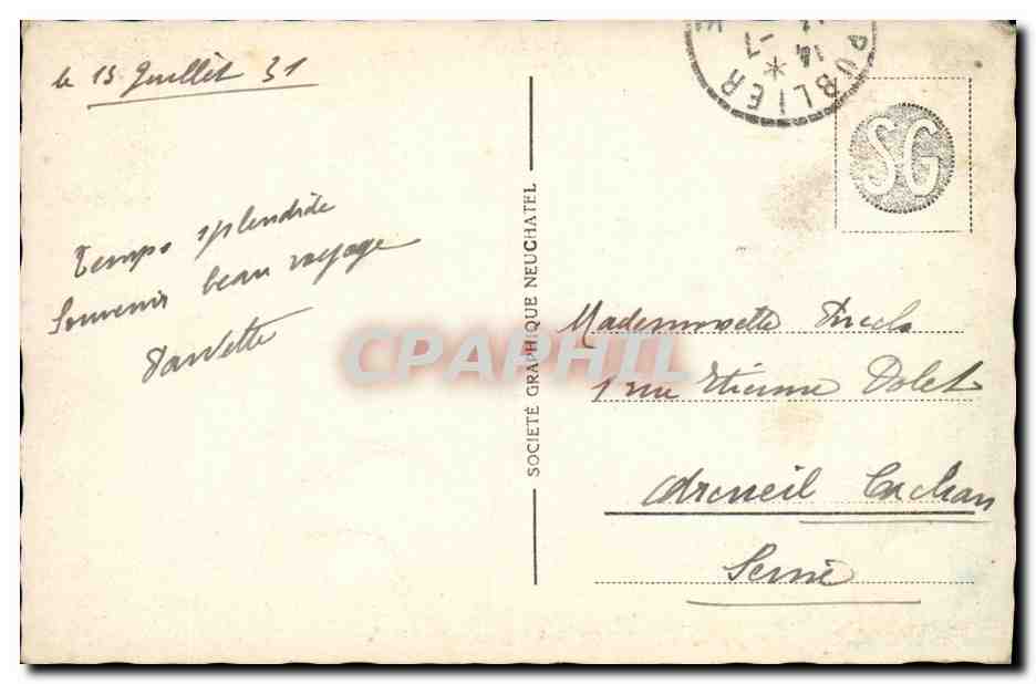 CPA Geneve Rade et Mont Blanc — Rückseite