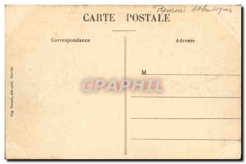 CPA Biarritz Vue Generale du Rocher de la Vierge — Verso