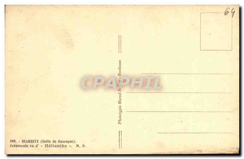 CPA Biarritz Crepuscule de l Helianthe — Verso