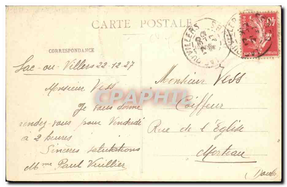 CPA Biarritz Le Casino Municipal — Verso