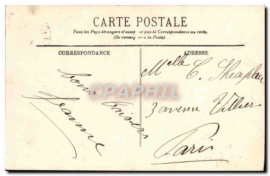 CPA Biarritz Le Rocher de la Vierge — Verso