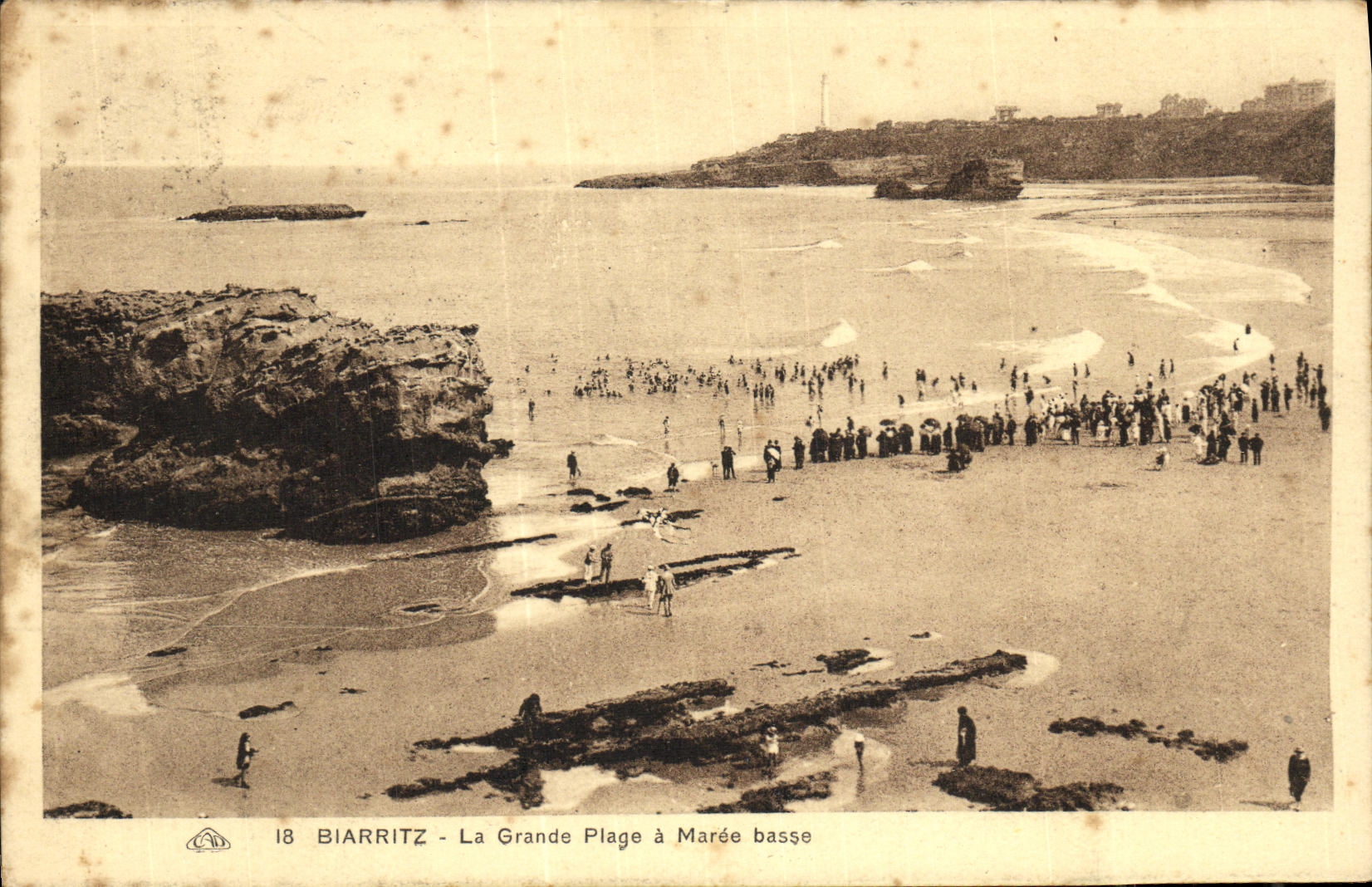 CPA Biarritz La Grande Plage a Maree basse