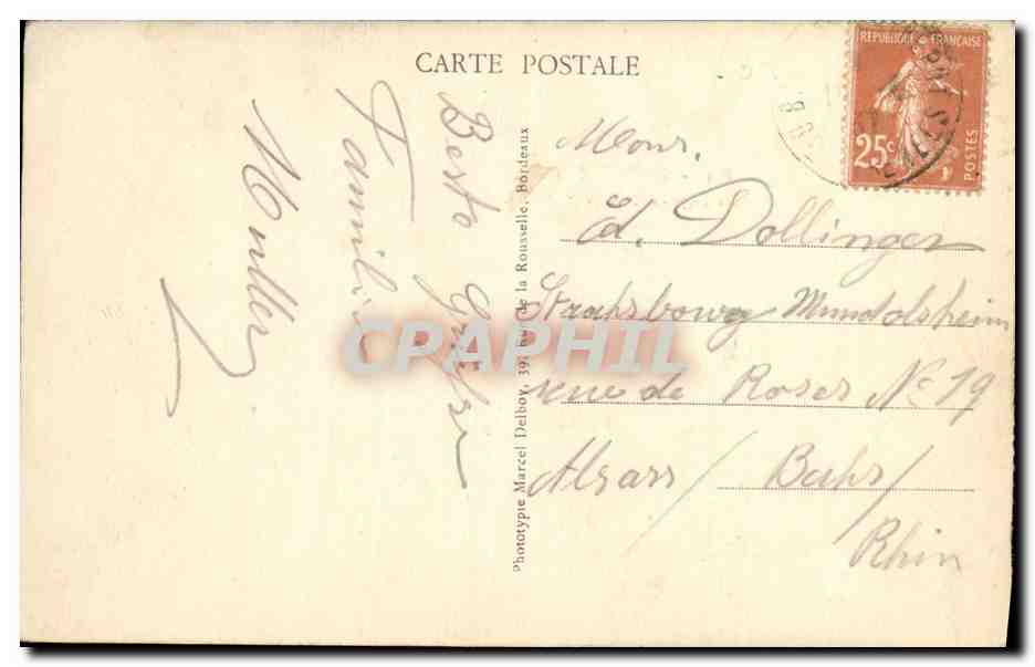 CPA Biarritz La Loge de Theatre — Verso