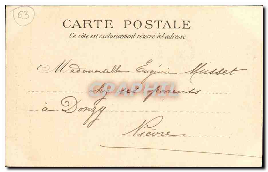 Saint-Amand-Tallende — Le Château — Ve Durand et Cie, éditeurs, Clermont-Ferrand — Verso