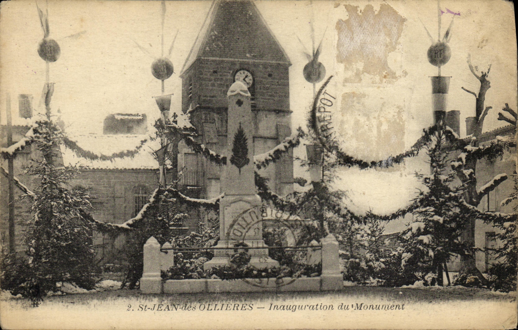 CPA St Jean des Ollieres Inauguriation du Monument