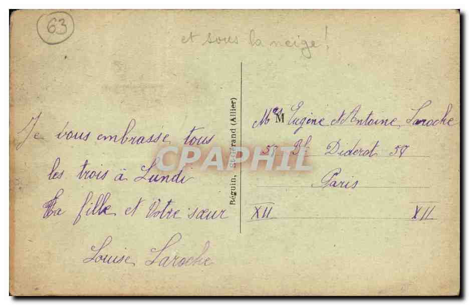 CPA St Jean des Ollieres Inauguriation du Monument — Verso