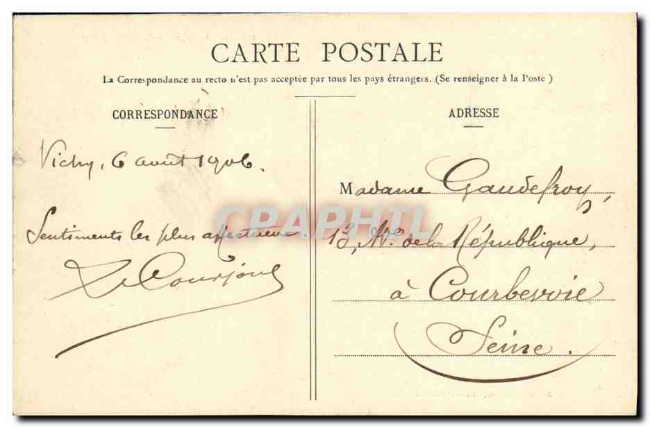Auvergne - Le Pic de Sancy — G. Delaunay, éditeur, Clermont-Ferrand, n° 109 bis — Rückseite
