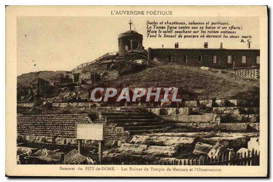 CPA Sommet De Puy De Dome Les Ruines du Temple de Marcure et L Obervations