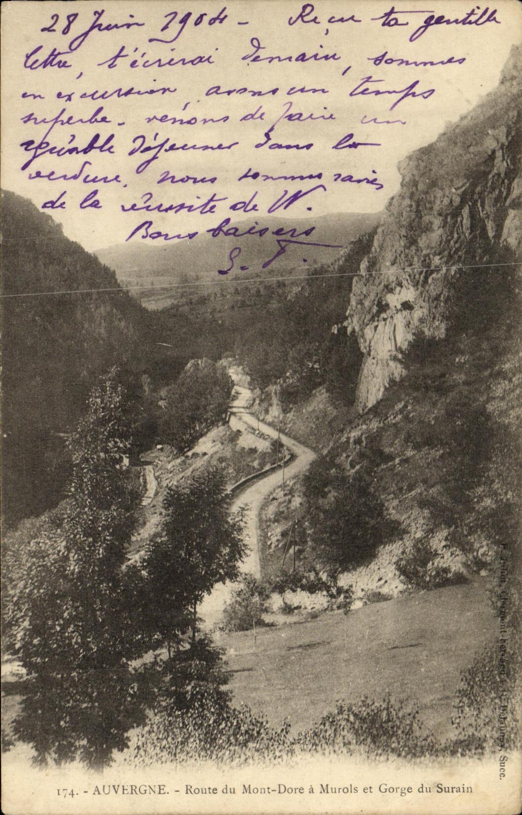 CPA Auvergne Route du Mont Dore a Murols et Gorge du Surain 