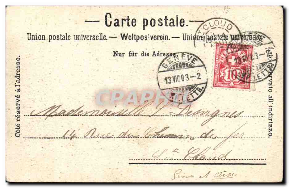 CPA La Flegere et La Mer De Glace  — Rückseite