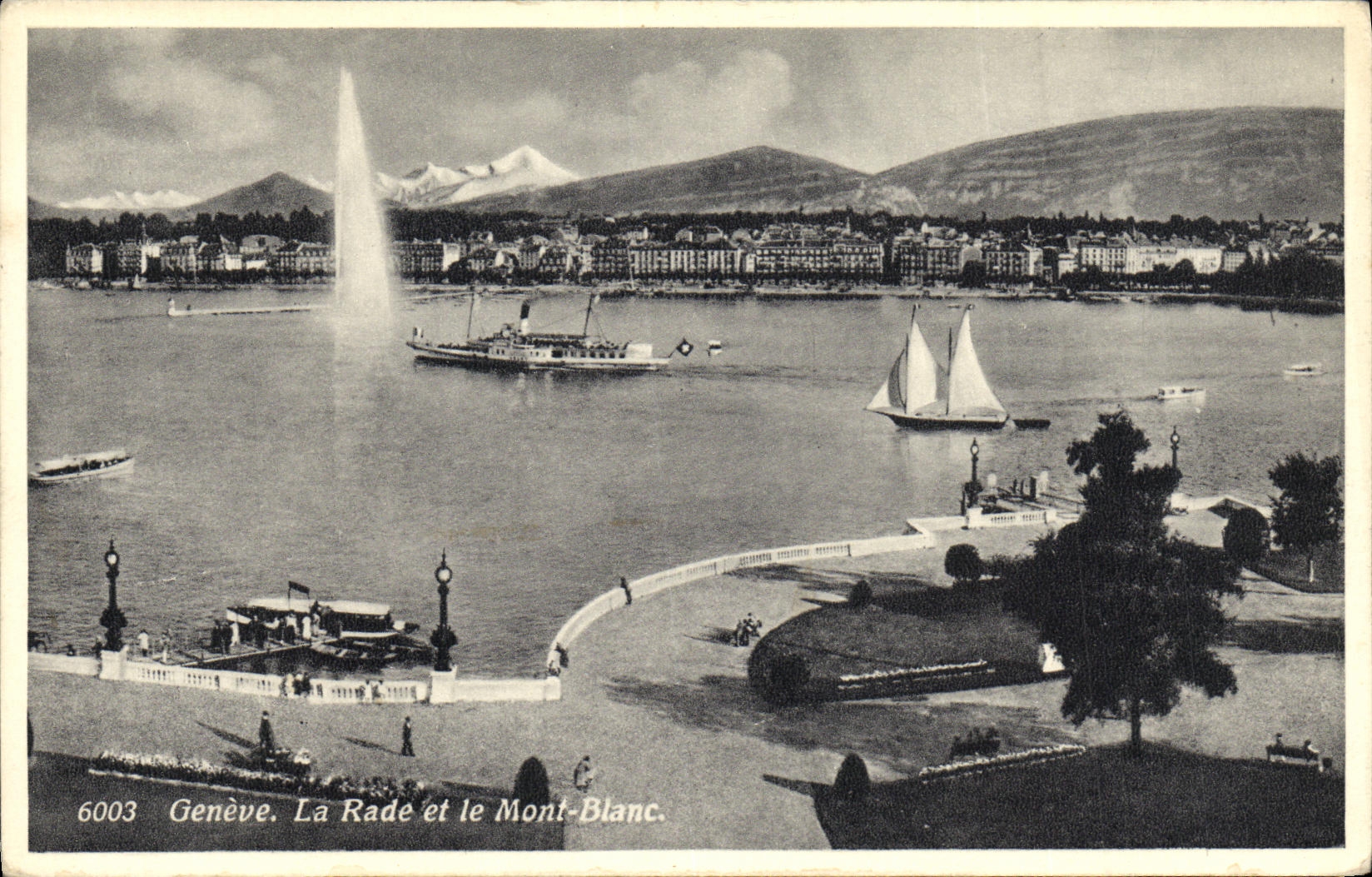 CPA Geneve La Rade Et Le Mont Blanc
