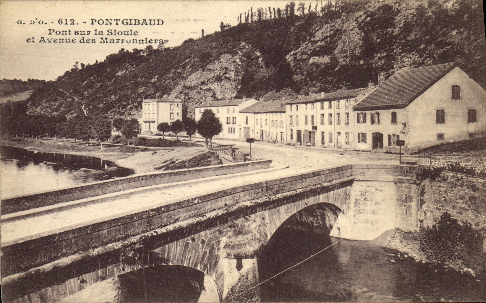 Pontgibaud — Brücke über die Sioule und Avenue des Marronniers — G. D’O. - 612