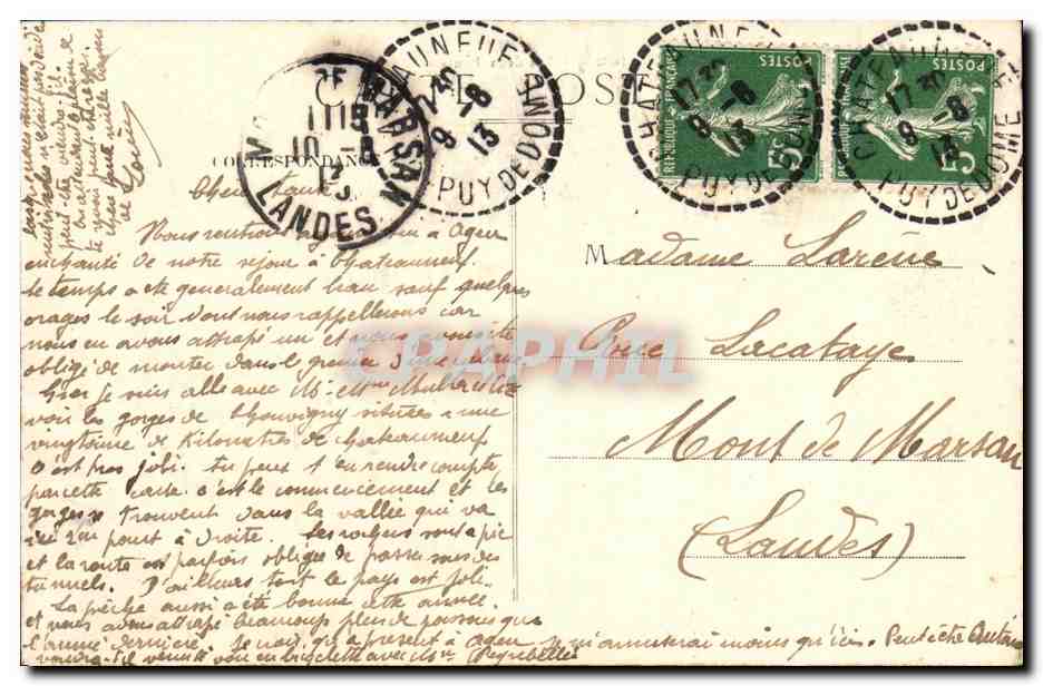 CPA La Vallee de la Sioule Les Deux Ponts  — Verso