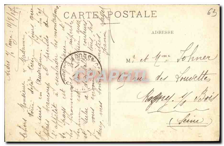Auvergne. Vallée de Rentières (Le Saut-du-Loup) — Promenade quotidienne — Éditeur : Blanchard, Paris — Achterkant