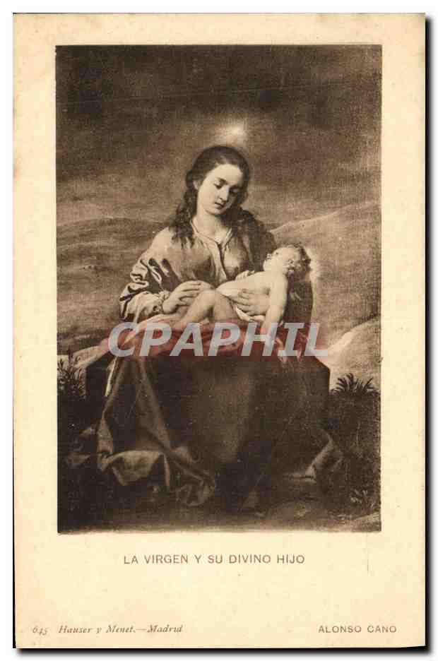 CPA La Virgen Su Divino Hijo Alonso Cano