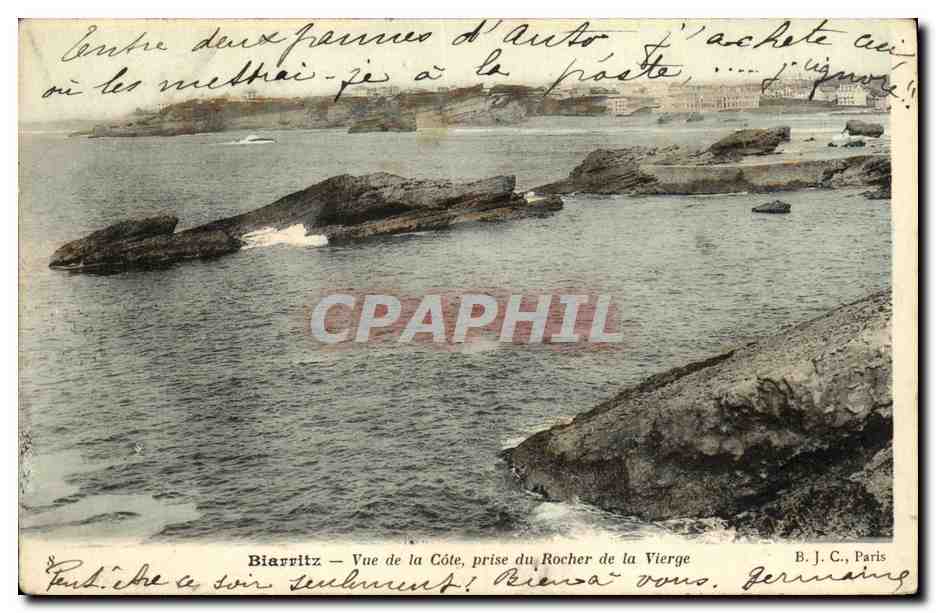 CPA Biarritz Vue De La Cote Prise Du Rocher de la vierge 