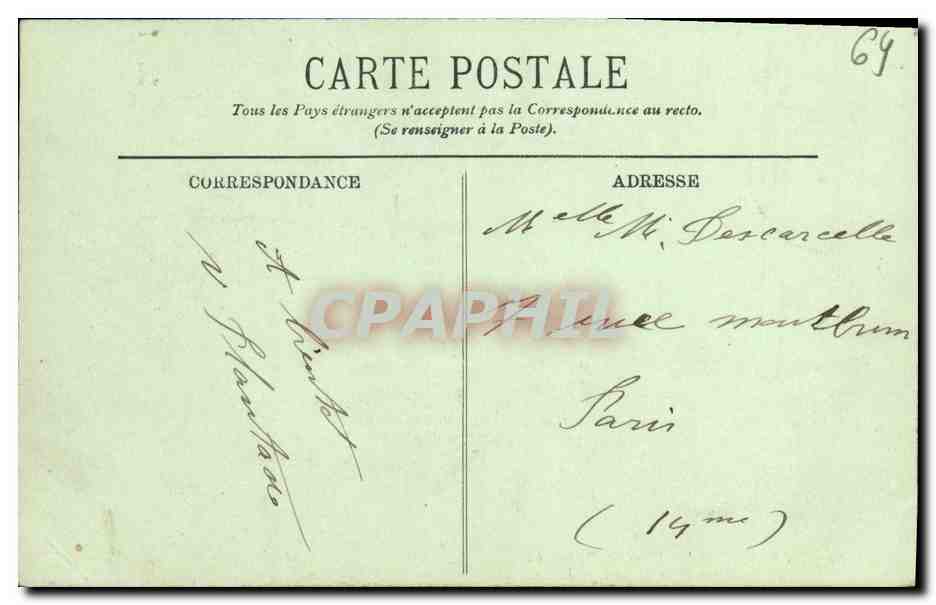 CPA Biarritz Les Bains Du Port Vieux vers le rocher de la vierge  — Verso