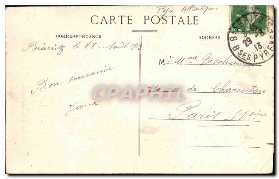 CPA Biarritz Pittoresque Le Rocher De La Vierge  — Verso