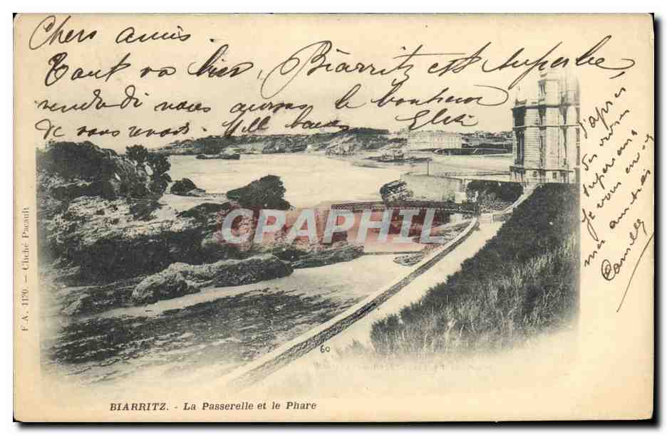 CPA Biarritz La Passerelle Et Le Phare