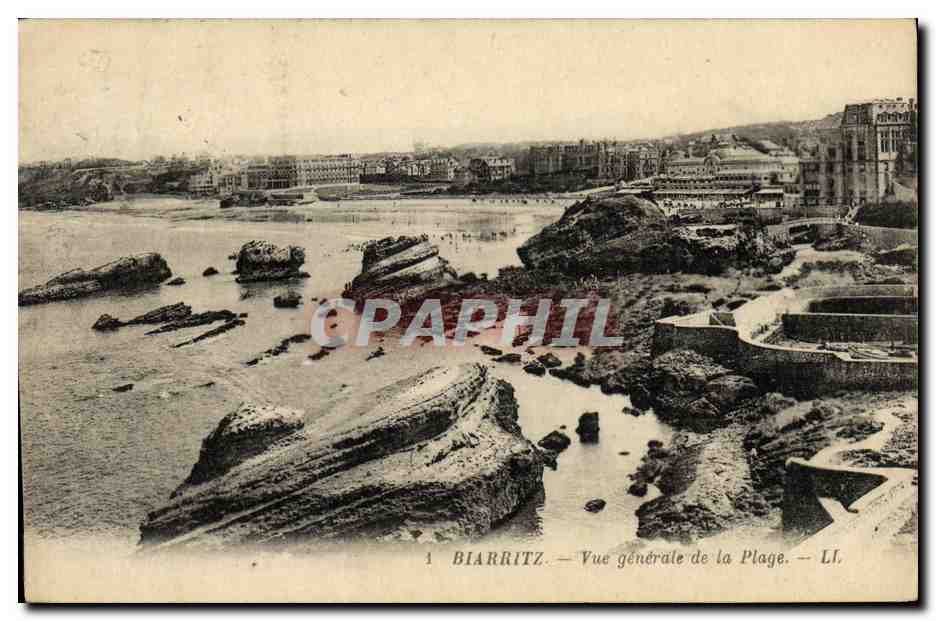 CPA Biarritz Vue Generale De La Plage 