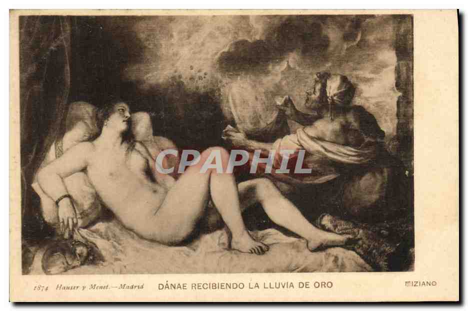 CPA Danae Reciendo La Luvia De Oro Tiziano