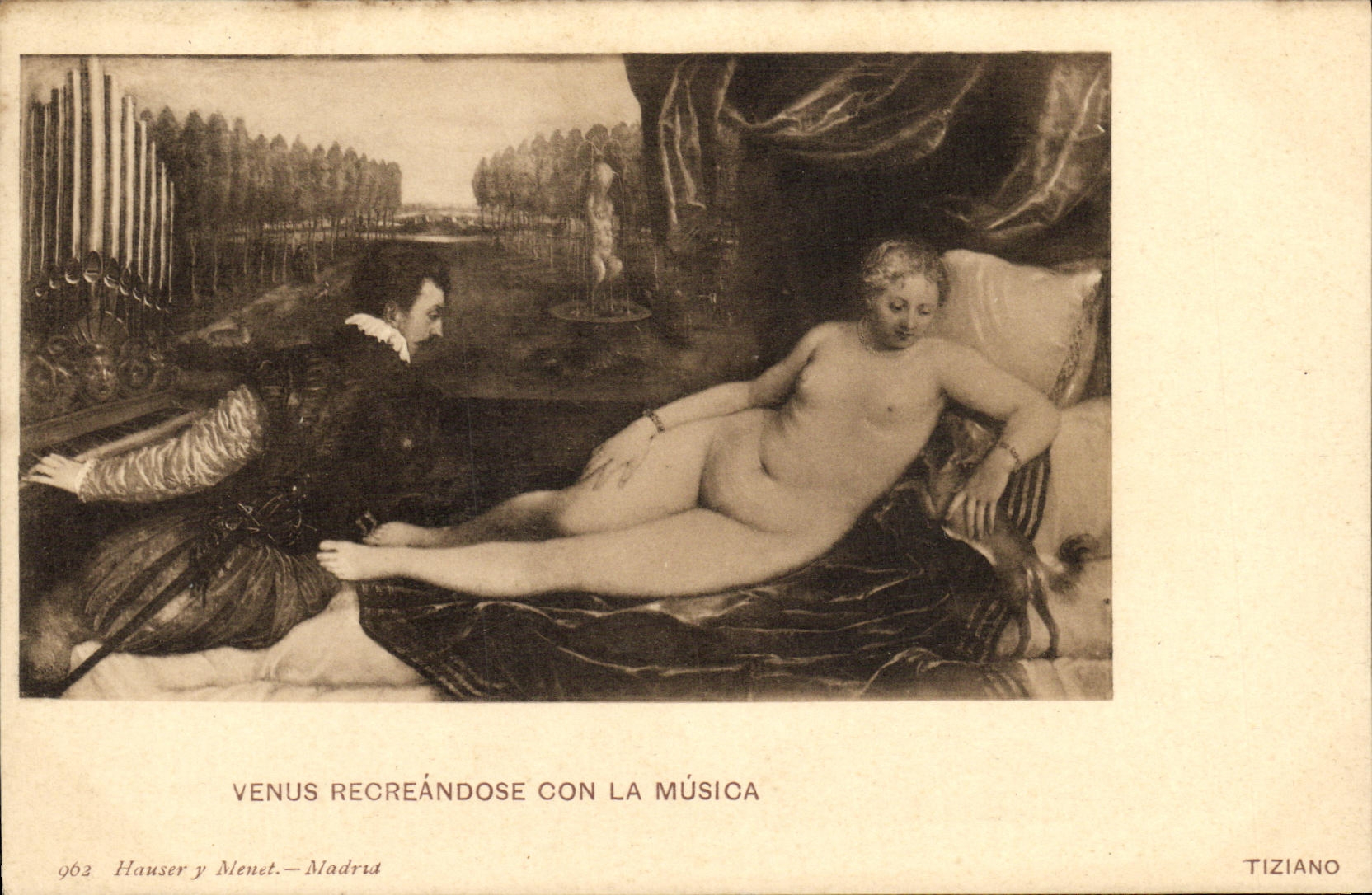 CPA Venus Recreandose Con La Musica Tiziano