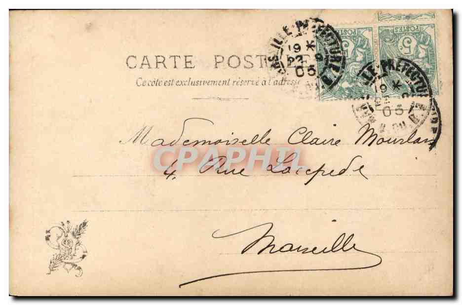 CPA Salon 1912 Petitjean Le soir au Treport Bateau  — Verso