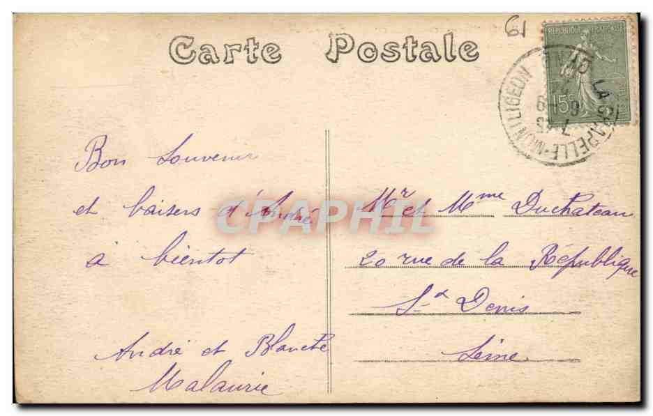 CPA La Chapelle Montligeon Oeuvre Expiatoire Maison Des Interpretes et cite ouvriere — Rückseite