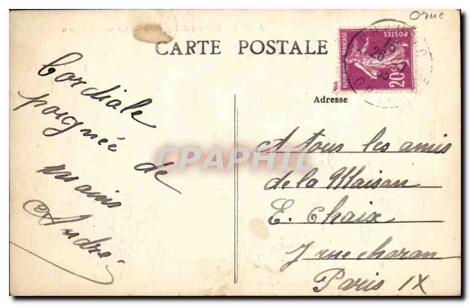 CPA Marcei Environs d Argentan Chateau De Corday  — Rückseite