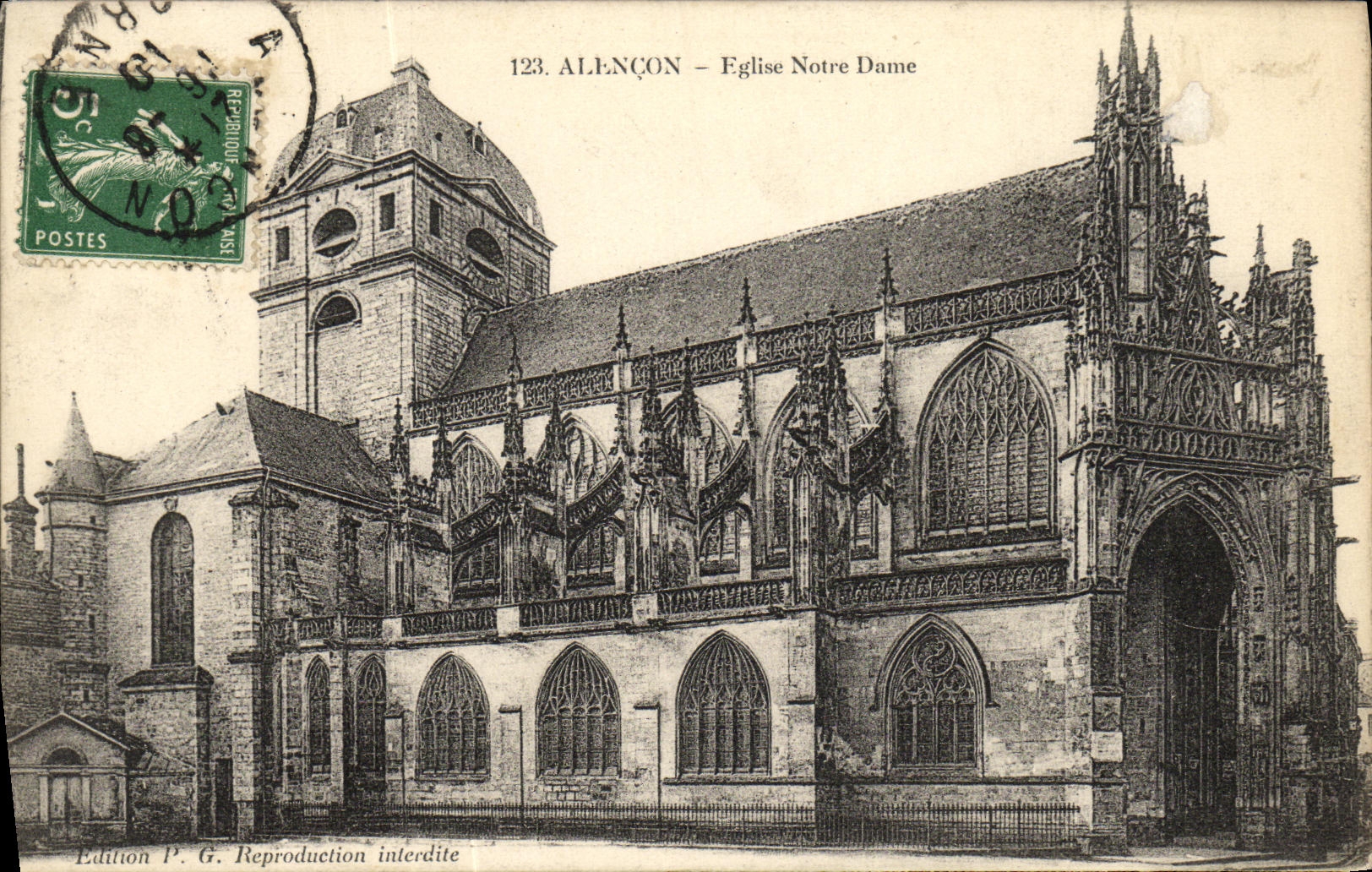 CPA Alencon Eglise Notre Dame 