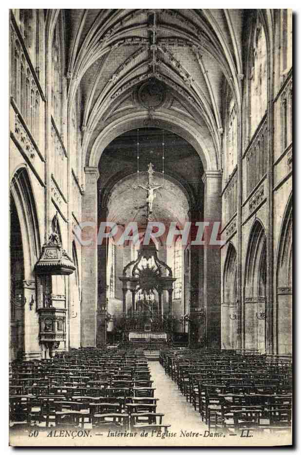 CPA Alencon Interieur De L Eglise Notre Dame Christ