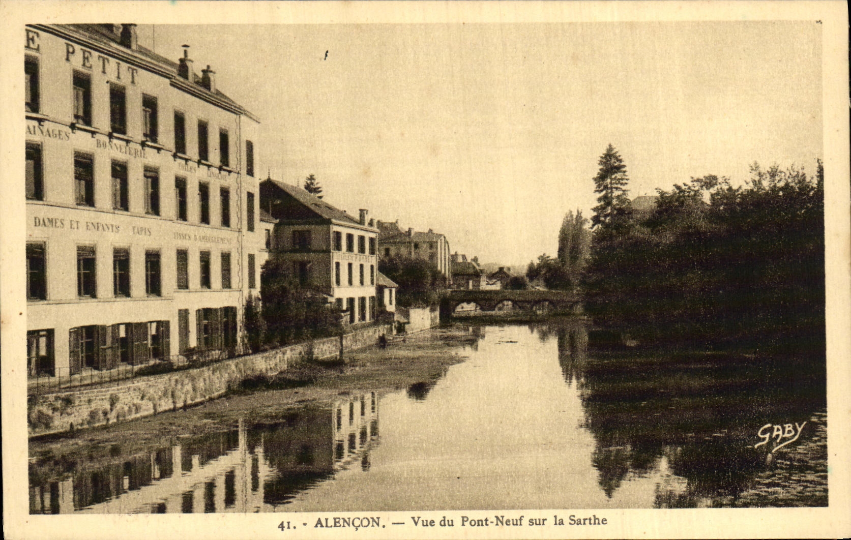 CPA Alencon Vue De Pont Neuf Sur La Sarthe 