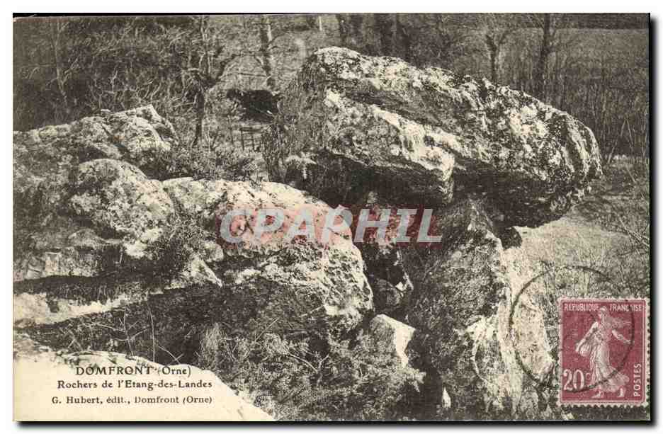 CPA Domfront Rochers De L Etang Des Landes 