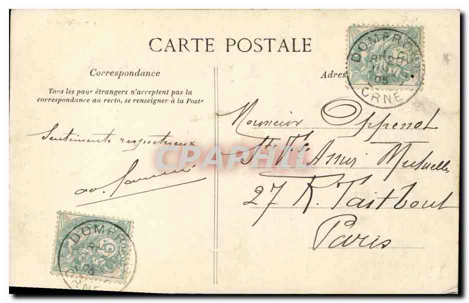 CPA Domfront Vue Prise Du Jardin Public  — Rückseite