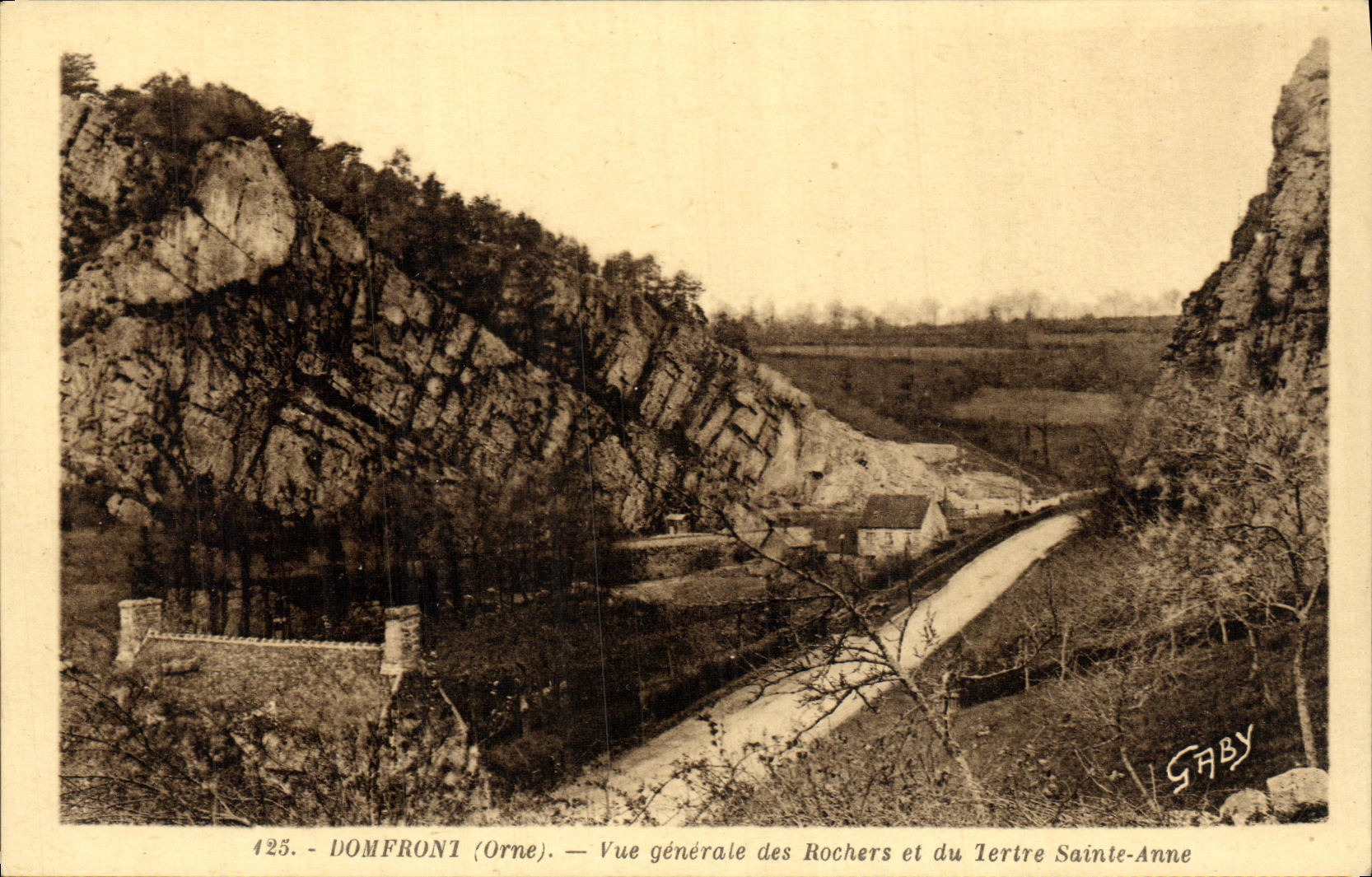 CPA Domfront Vue Generale Des Rochers Et Du Tertre Sainte Anne 