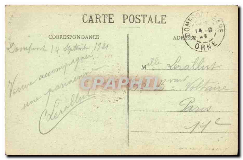 CPA Domfront Vue Prise Du Pont De Caen Route De Flers  — Rückseite