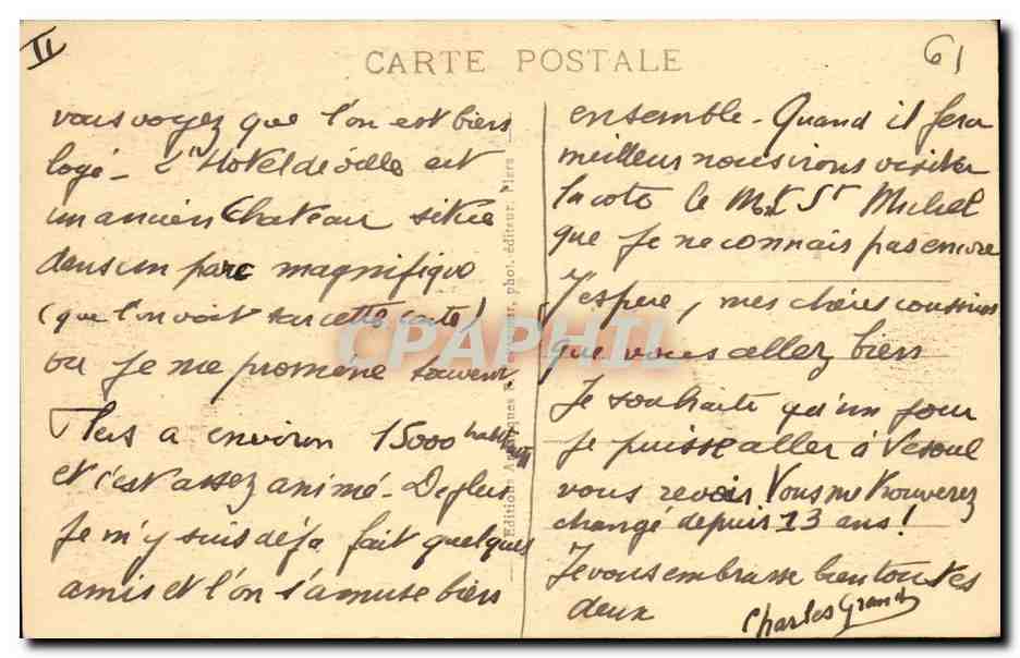 CPA Flers Entree Du Parc Du Chateau  — Rückseite