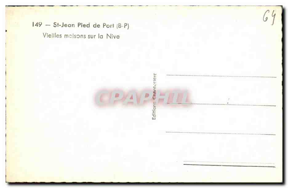 St-Jean Pied de Port — Vieilles maisons sur la Nive — C. TTECCLER — Verso
