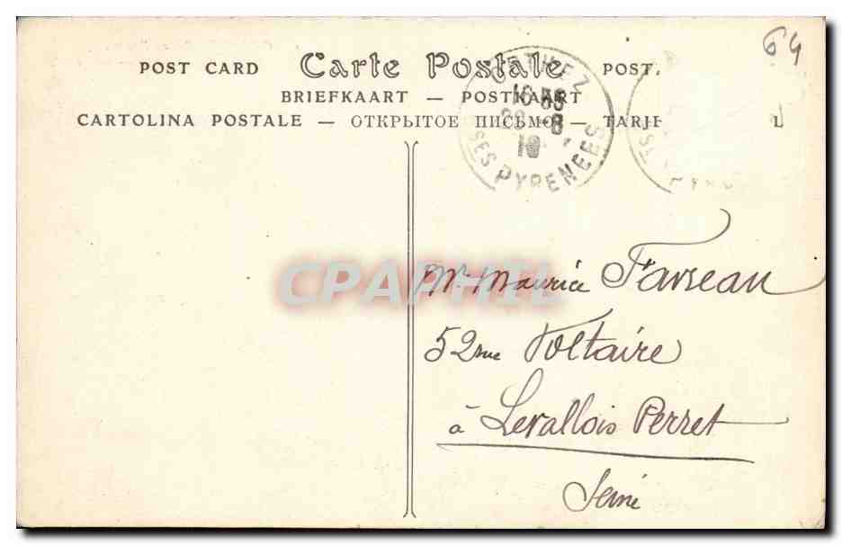 CPA Orthez Le Pont Vieux — Rückseite