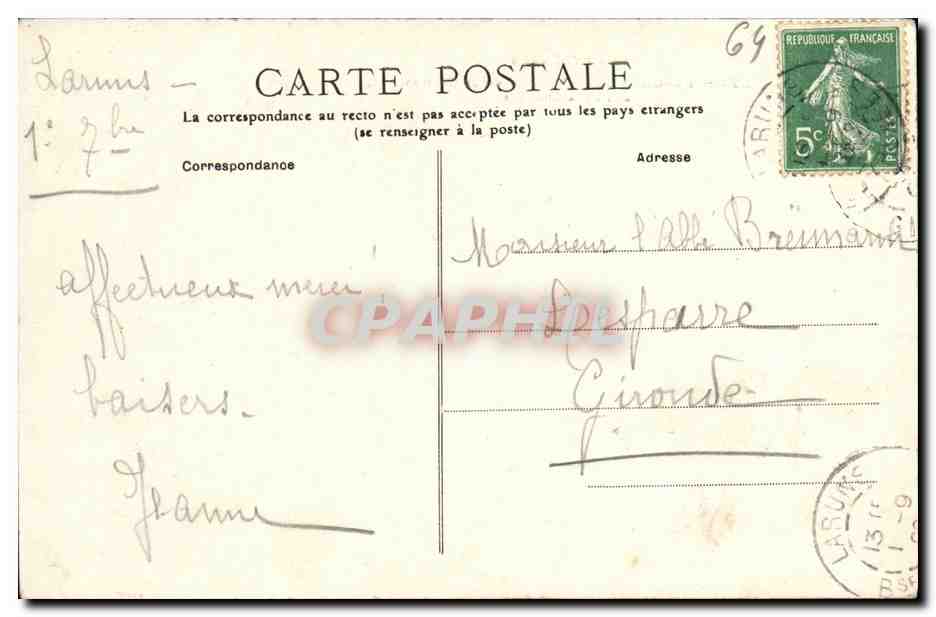CPA Laruns La Chapelle Du Vieux Chemin Des Eaux Chaudes Enfant — Rückseite