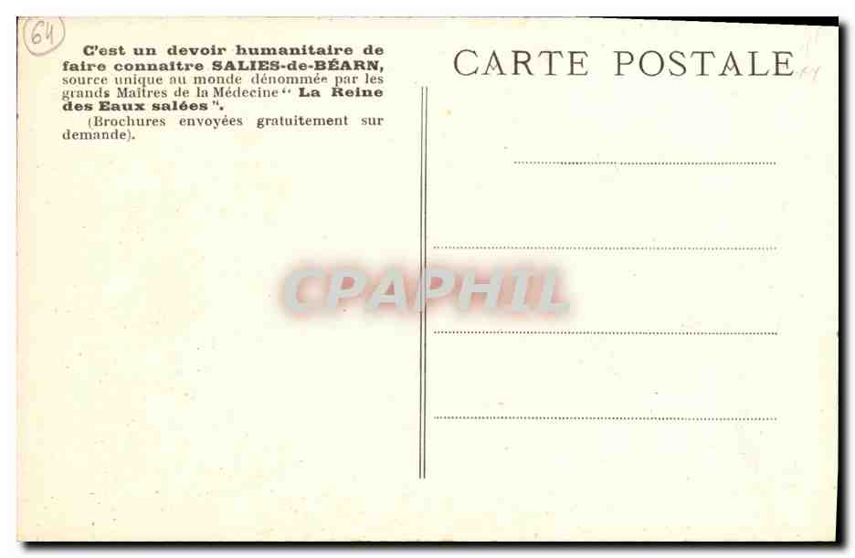 CPA Salies De Bearn Etablissement Thermal Couloir des cabines  — Rückseite