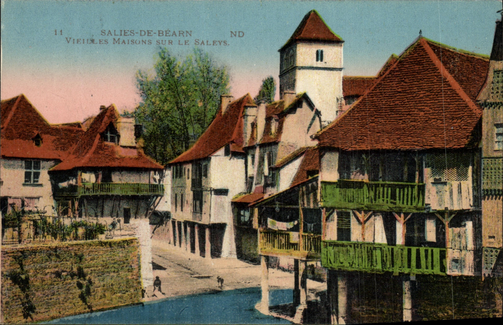 Salies-de-Béarn — Vieilles Maisons sur le Saleys — Imp. Lévy et Neurbein, Paris
