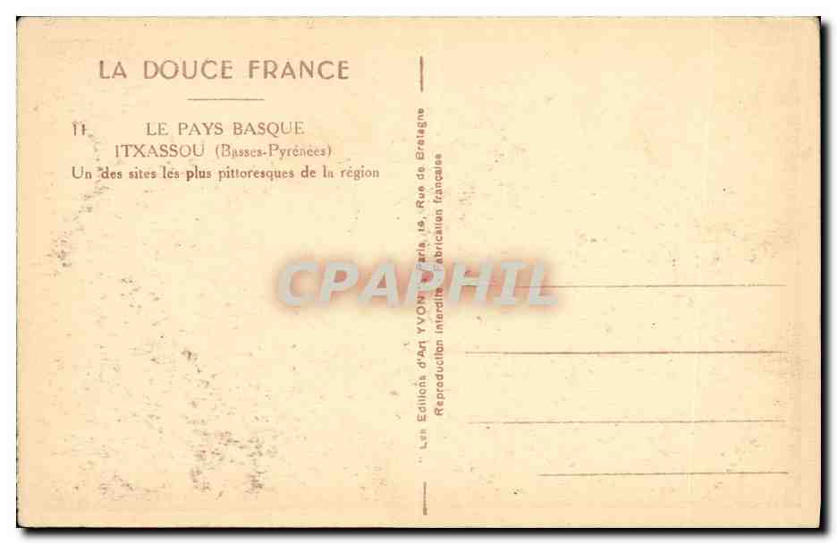 CPA Itaxssou Un Des Sites Les Plus Pittoresques de la Region  — Rückseite