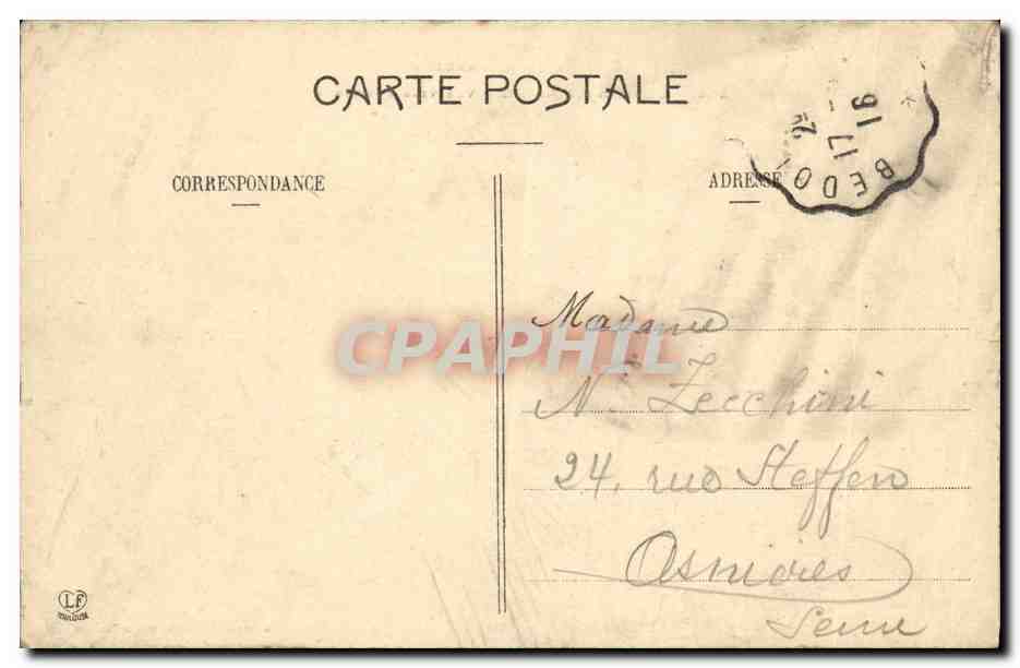 Tarjeta postal antigua Oloron Ste Marie Vista Hacia Persilhon — Reverso