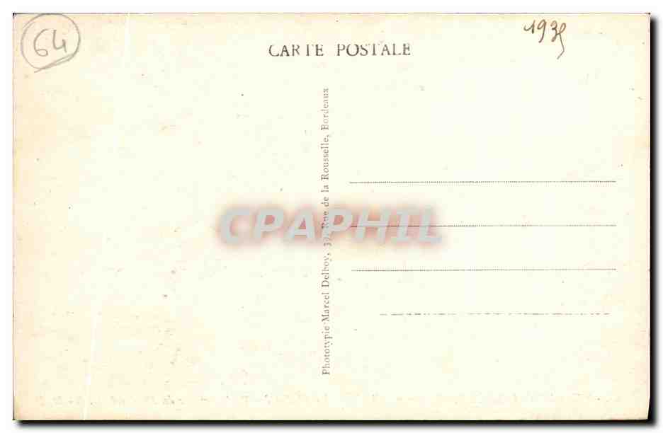 SOMMET de la RHUNE, alt. 900 m. — La Chaîne des Montagnes vue du Point culminant — B.P. et M.D. — Verso
