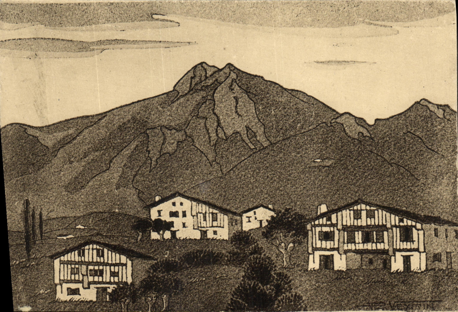 Pays Basque — La Rhime à Sare — Héliogravure Marcel Dalbouy, Bordeaux