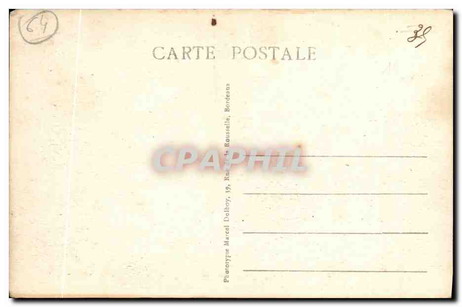 SOMMET de la RHUNE, alt. 900 m. — La Croix du Point culminant et la Chaîne des Montagnes — B.P. — MD. — Phototypie Marcel Delhoy, Bordeaux — Reverso