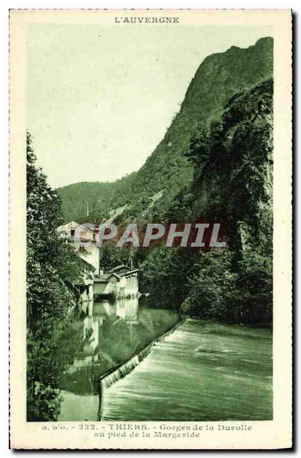 Gorges de la Durolle au pied de la Margeride — Thiers — n° 222 — éditeur J. Gouttefens